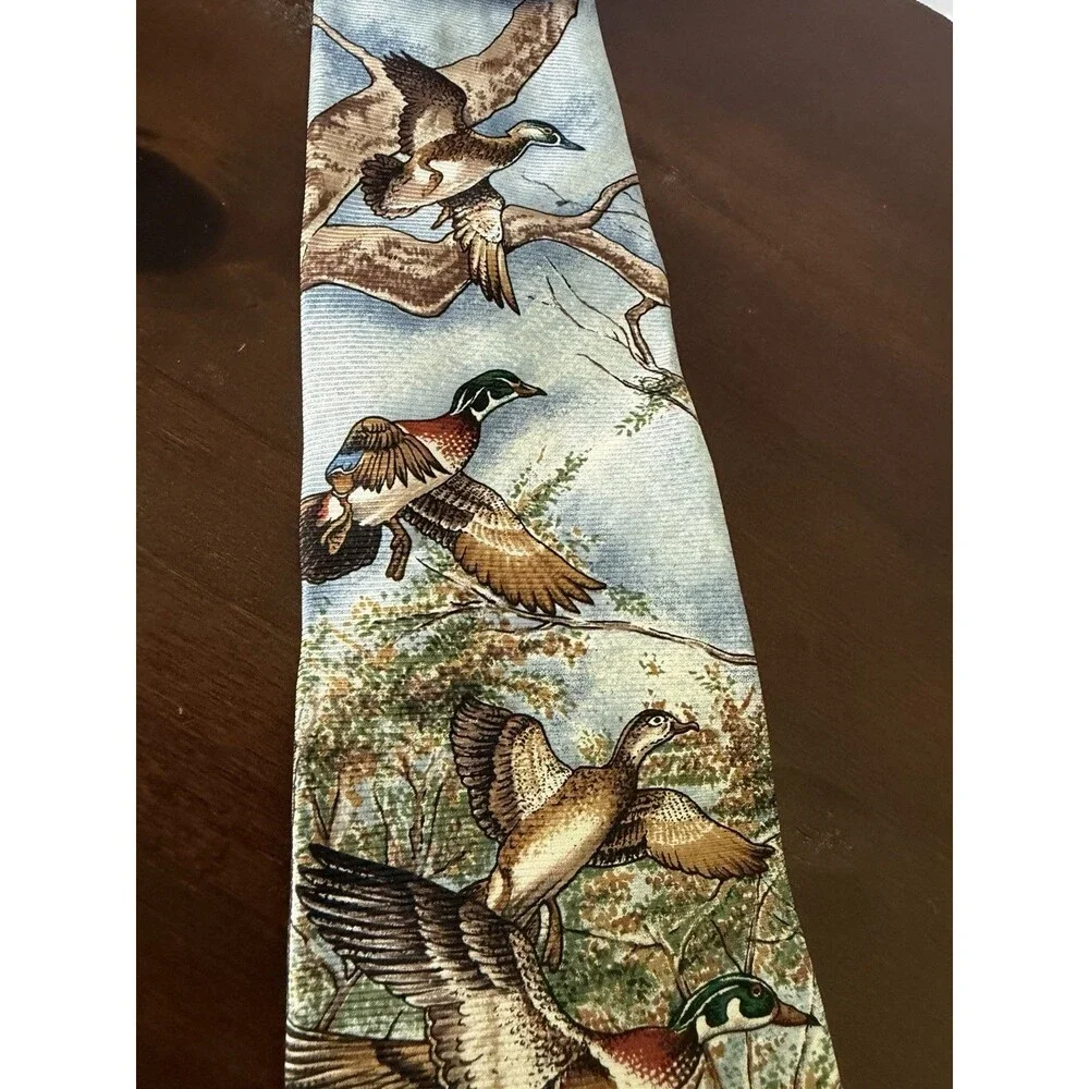 Wembley Silk Tie Necktie Ducks Duck Men's outdoor hunting marsh Made In USA